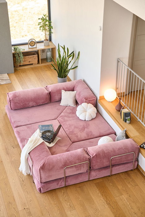 Atelier Del Sofa Sofá-Cama Esquinero Kanyon - Rosa